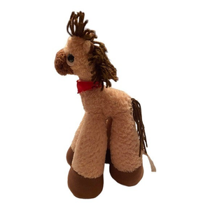 Bestever Plush 12 Inch Stuffed Brown & Tan Horse with Red Bandana Long‎ Legs